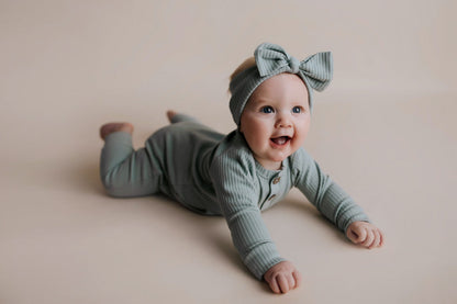 Three Little Tots Robbins Egg Baby Ribbed Playsuit with Pockets