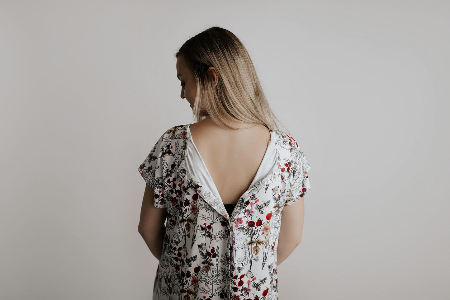Three Little Tots Floral Mommy Labor and Delivery Nursing Hospital Gown