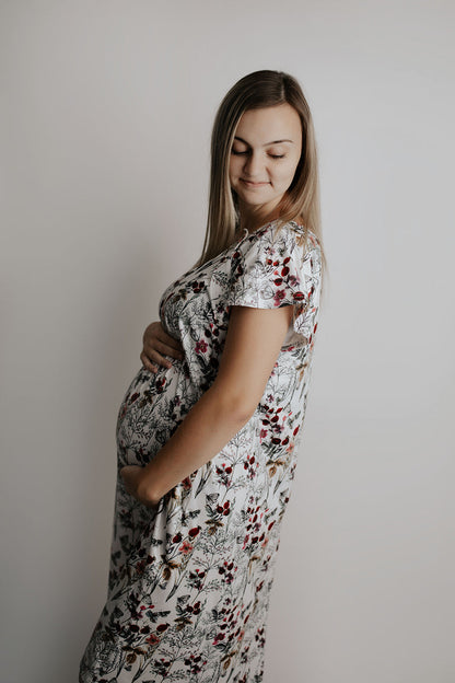 Three Little Tots Floral Mommy Labor and Delivery Nursing Hospital Gown