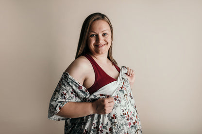 Three Little Tots Floral Mommy Labor and Delivery Nursing Hospital Gown