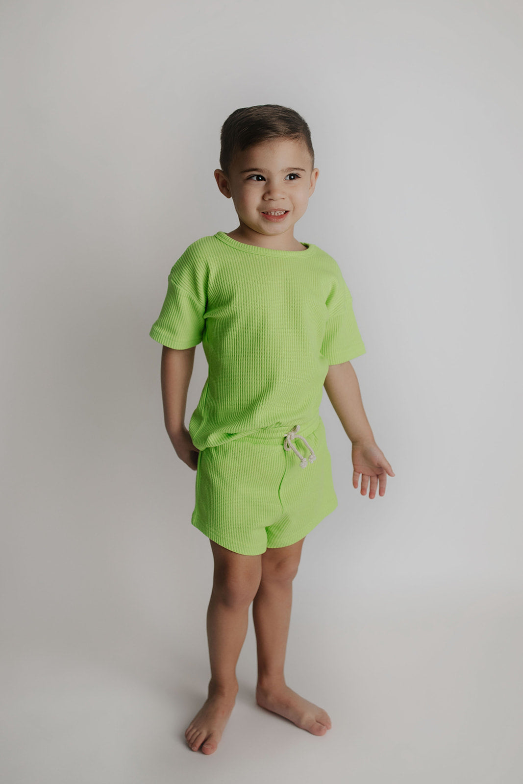 Three Little Tots Lime Green Waffle Set