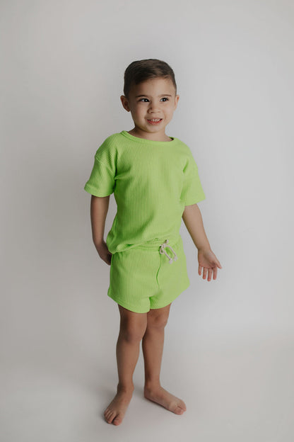 Three Little Tots Lime Green Waffle Set