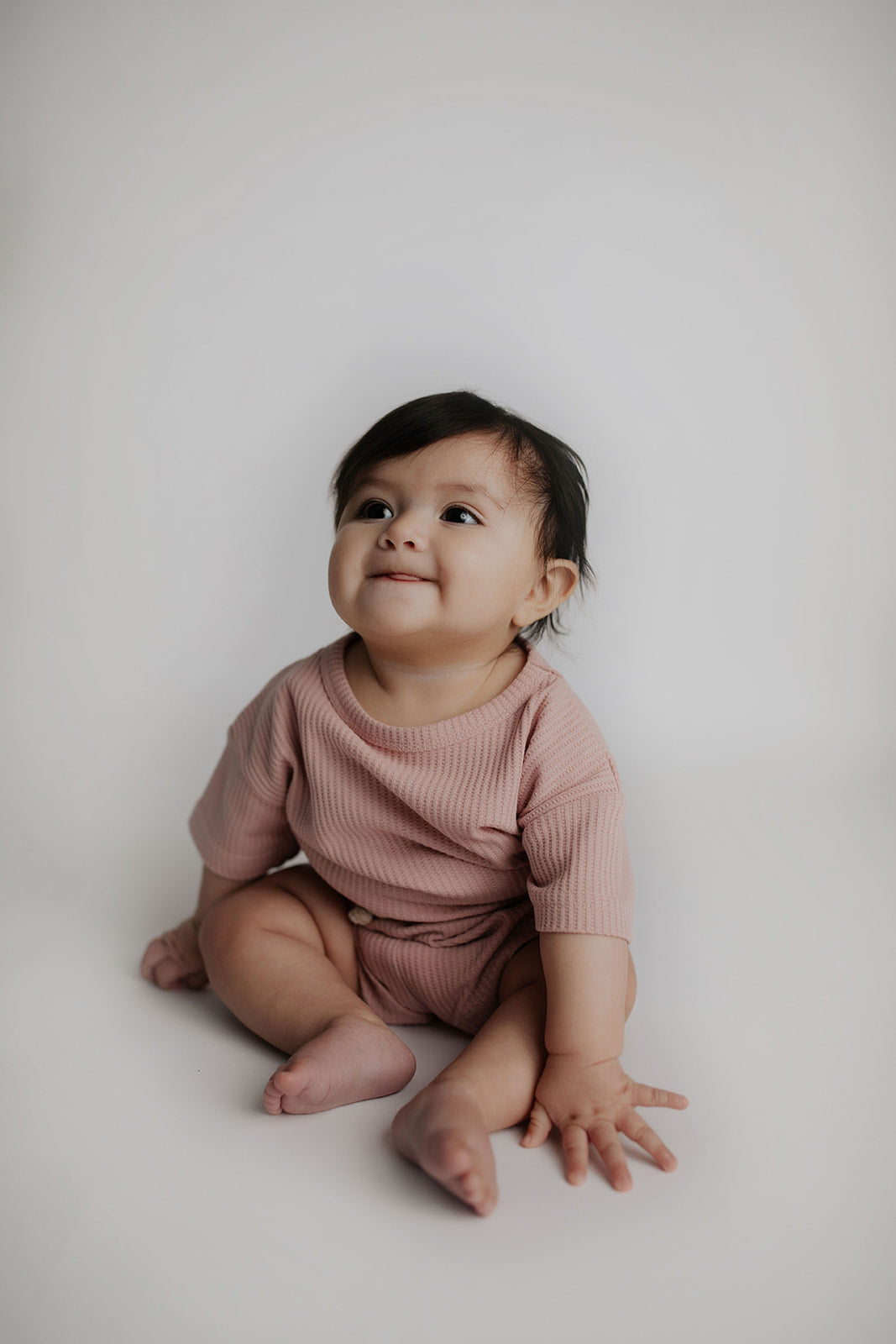 Three Little Tots Rose Summer Waffle Top & Bottom Set