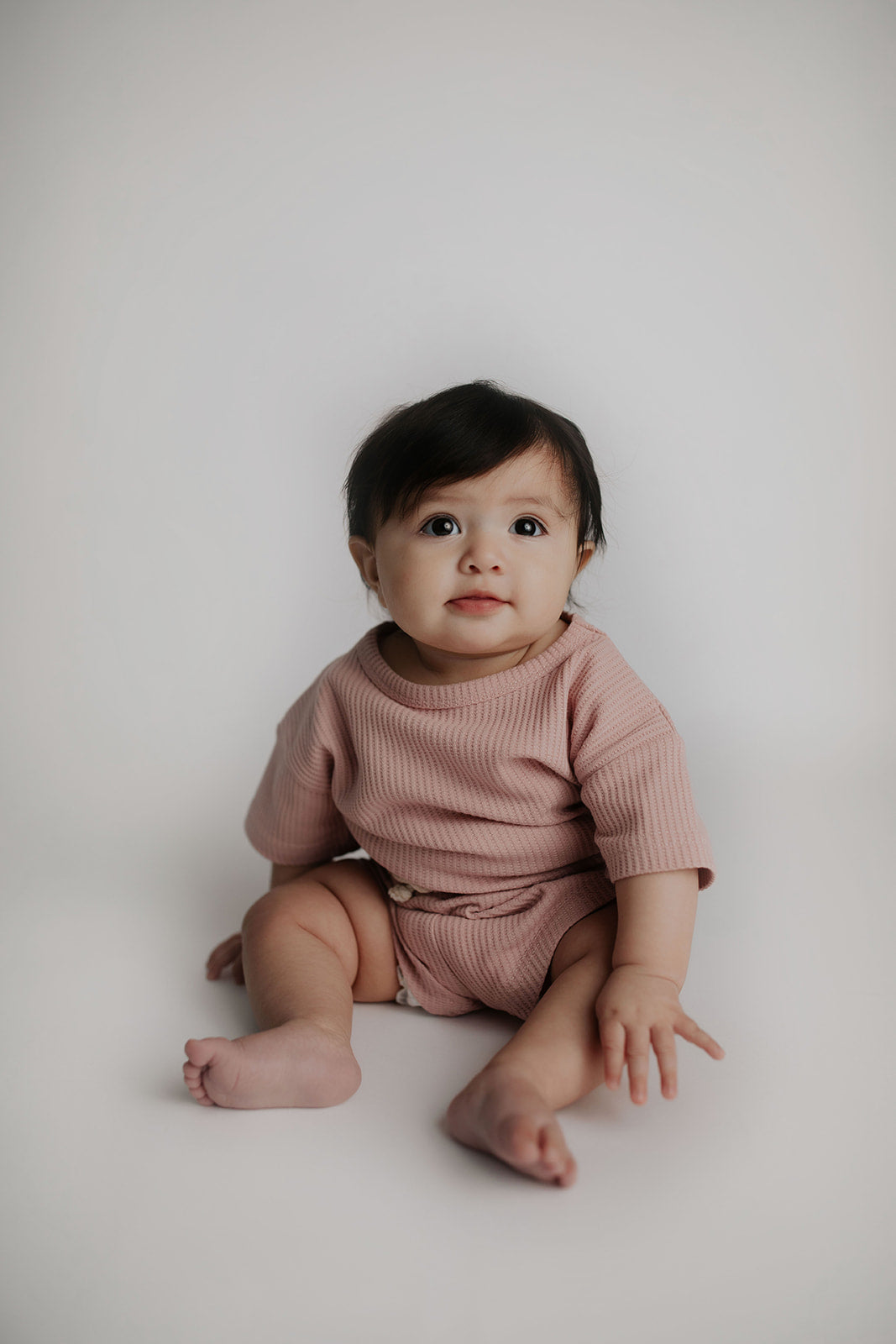 Three Little Tots Rose Summer Waffle Top & Bottom Set