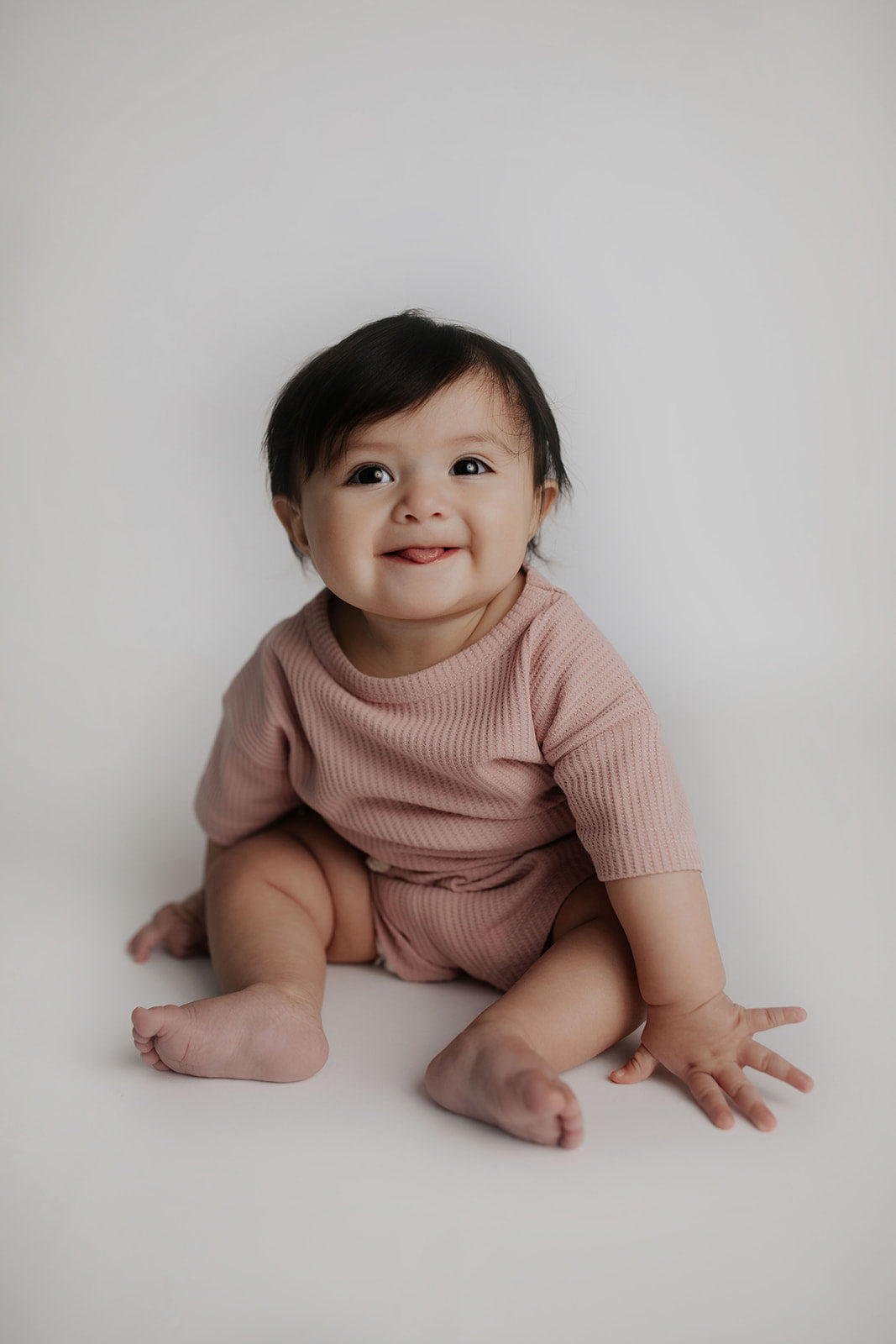 Three Little Tots Rose Summer Waffle Top & Bottom Set