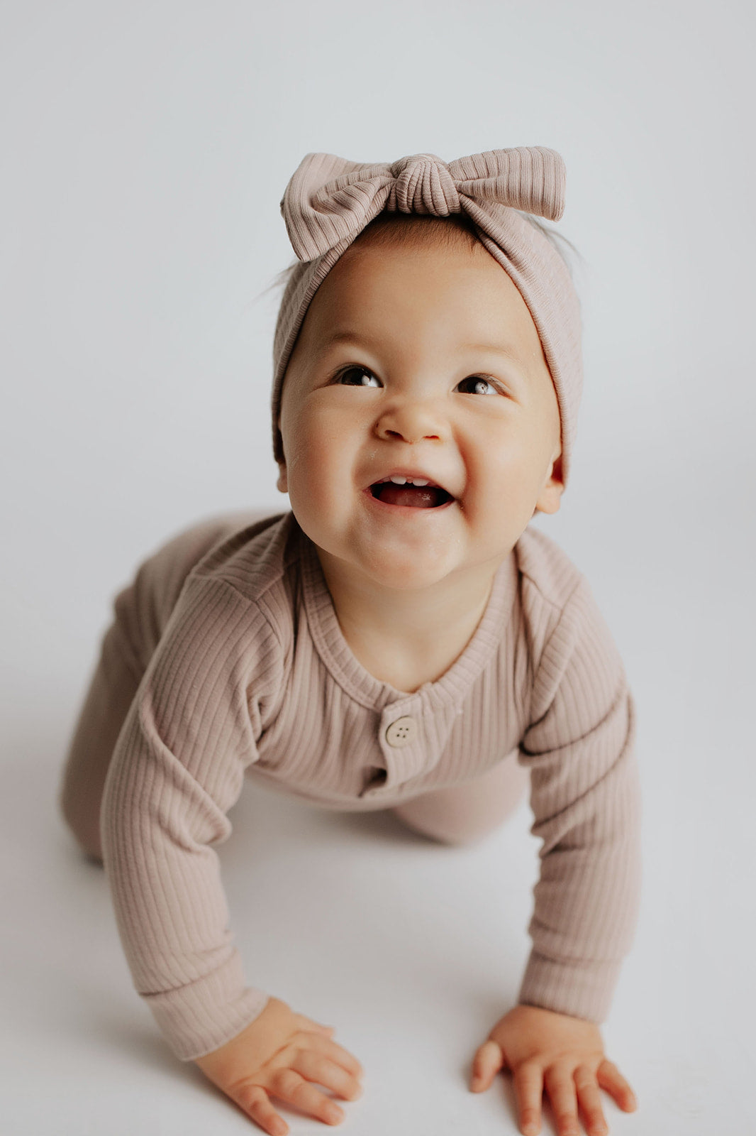 Three Little Tots Mauve Baby Ribbed Playsuit with Pockets