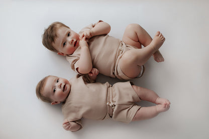 Three Little Tots Tan Waffle Set