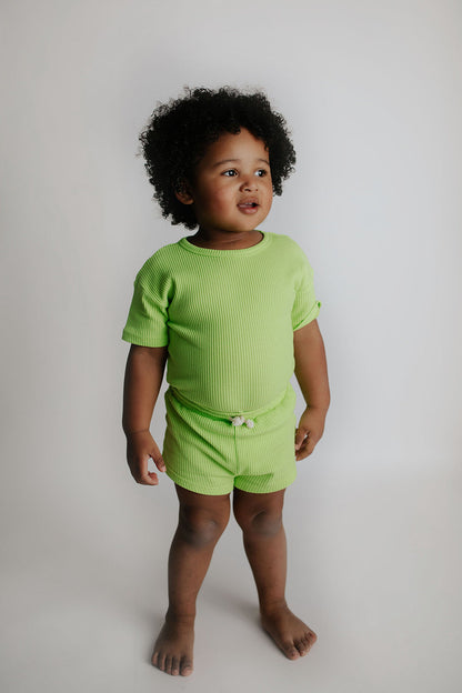 Three Little Tots Lime Green Waffle Set