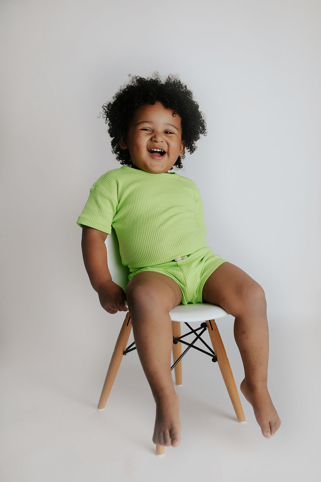 Three Little Tots Lime Green Waffle Set