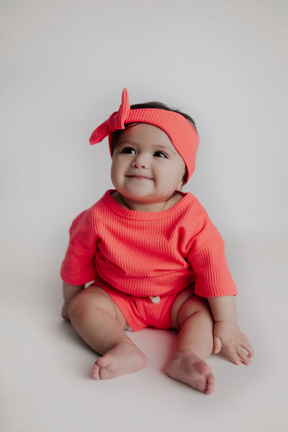 Three Little Tots Hot Pink Waffle Headband