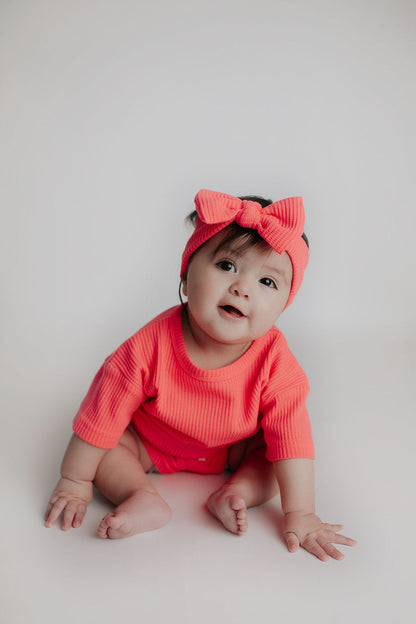 Three Little Tots Hot Pink Summer Waffle Set