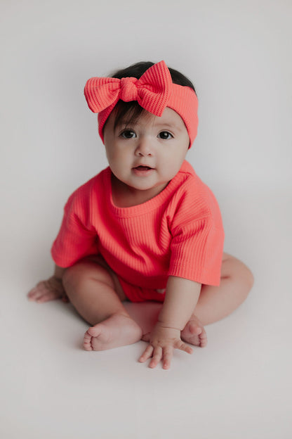 Three Little Tots Hot Pink Summer Waffle Set