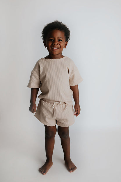 Three Little Tots Tan Waffle Set