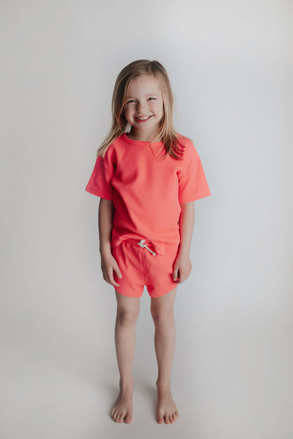 Three Little Tots Hot Pink Summer Waffle Set