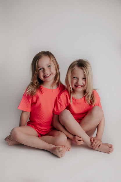 Three Little Tots Hot Pink Summer Waffle Set