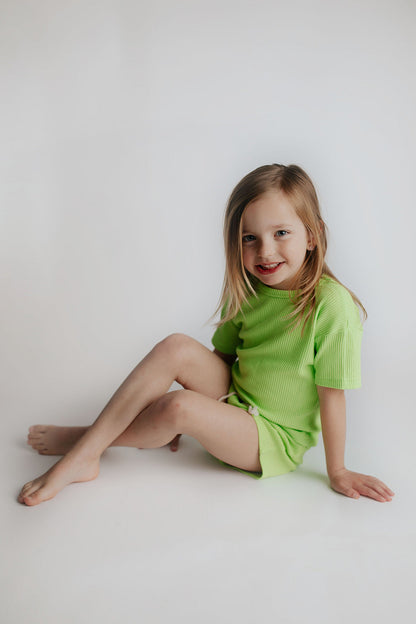 Three Little Tots Lime Green Waffle Set