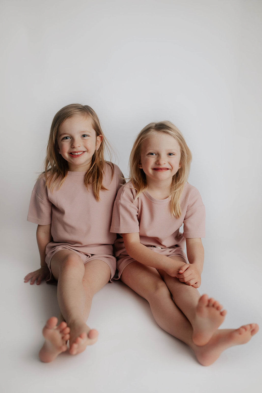 Three Little Tots Rose Summer Waffle Top & Bottom Set