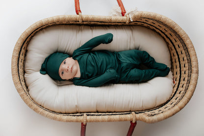 Three Little Tots Ribbed Forest Green Jammies