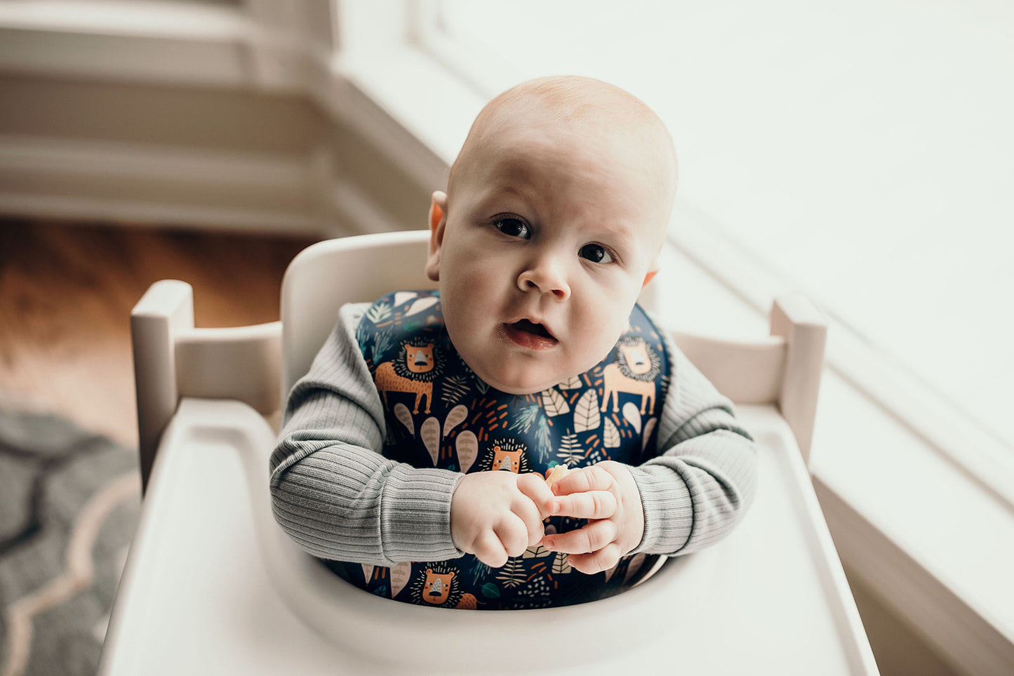 Three Little Tots Lion Silicone Bib with Crumb Catcher
