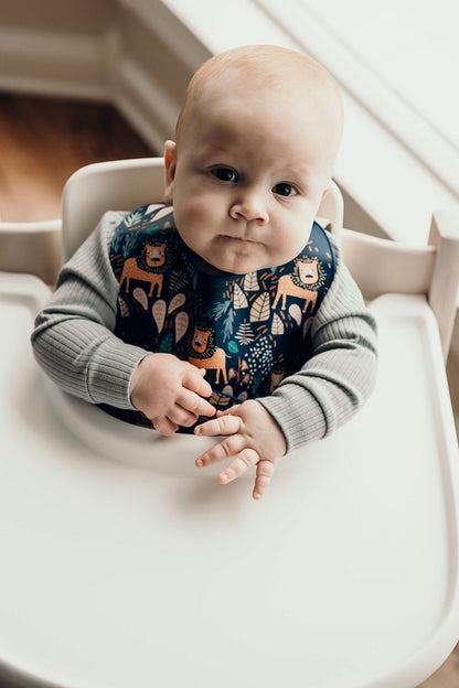 Three Little Tots Lion Silicone Bib with Crumb Catcher