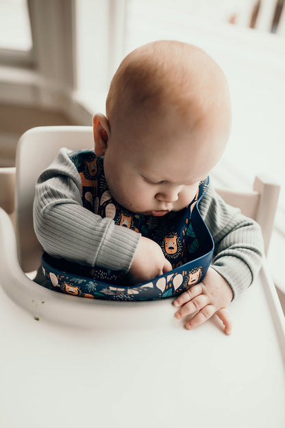 Three Little Tots Lion Silicone Bib with Crumb Catcher