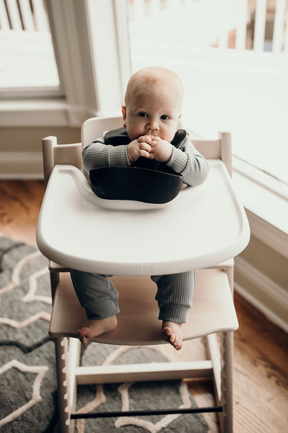 Three Little Tots Sailor Blue Silicone Bib with Crumb Catcher