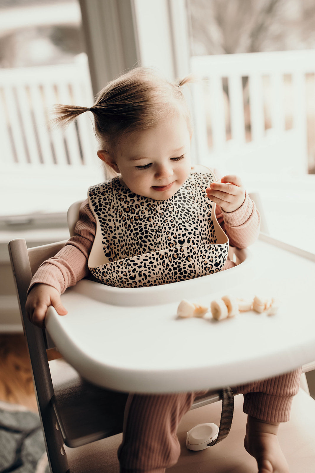 Three Little Tots Leopard Silicone Baby Bib