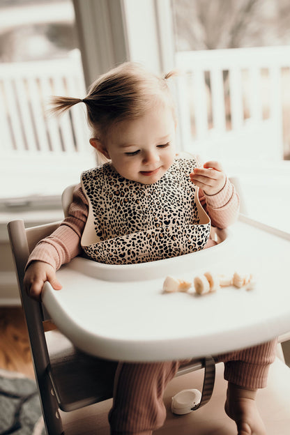 Three Little Tots Leopard Silicone Baby Bib