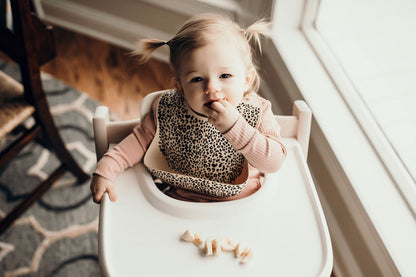 Three Little Tots Leopard Silicone Baby Bib