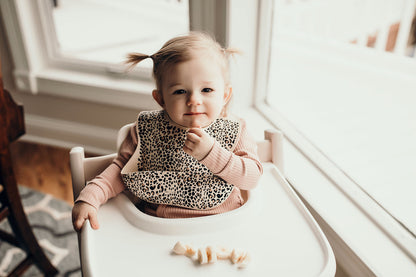 Three Little Tots Leopard Silicone Baby Bib