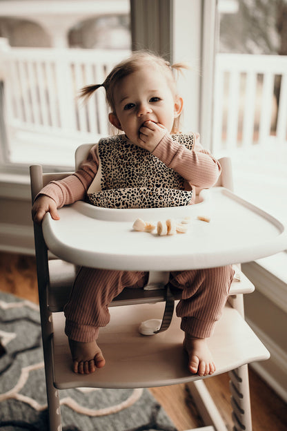 Three Little Tots Leopard Silicone Baby Bib