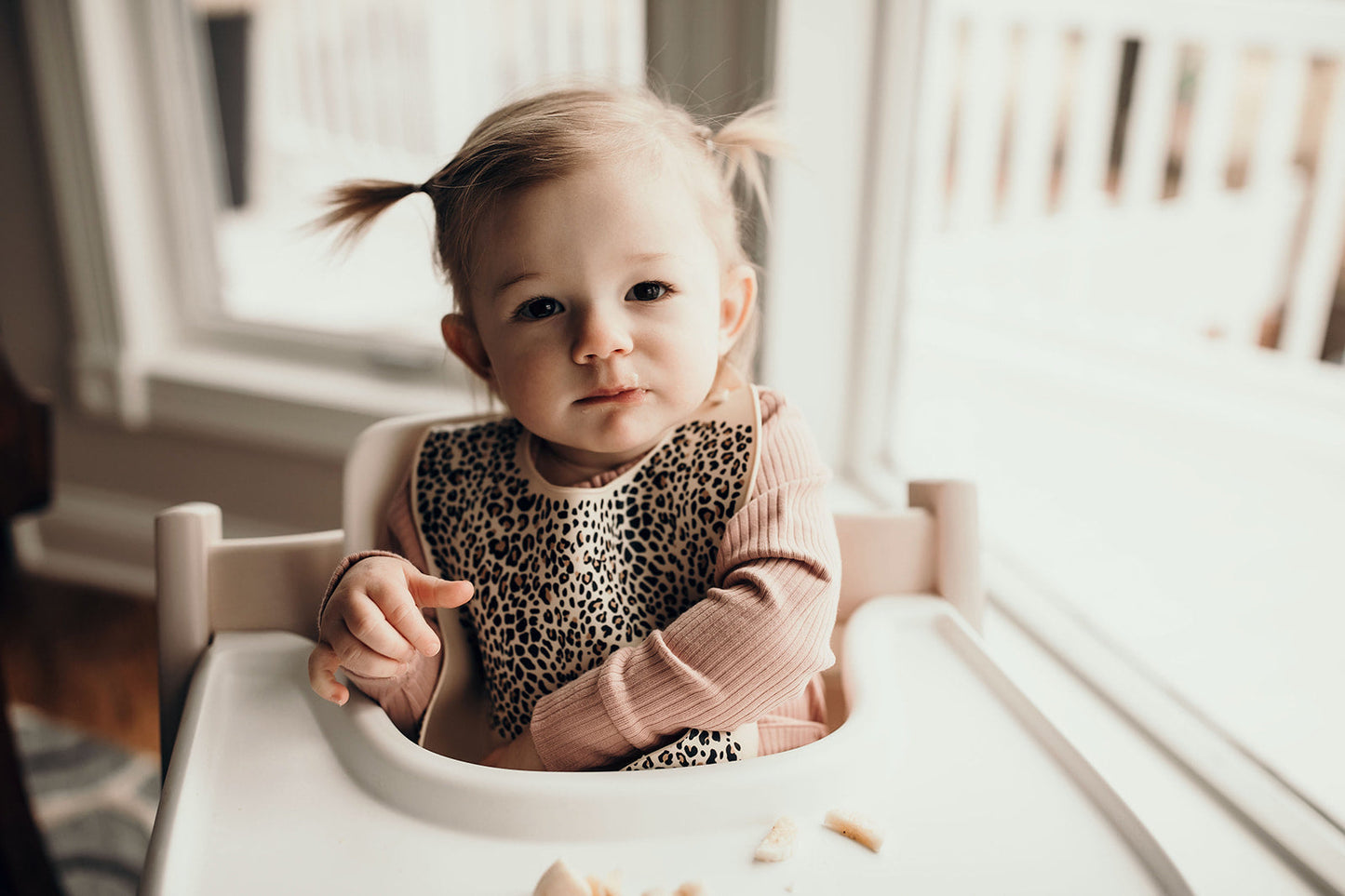 Three Little Tots Leopard Silicone Baby Bib