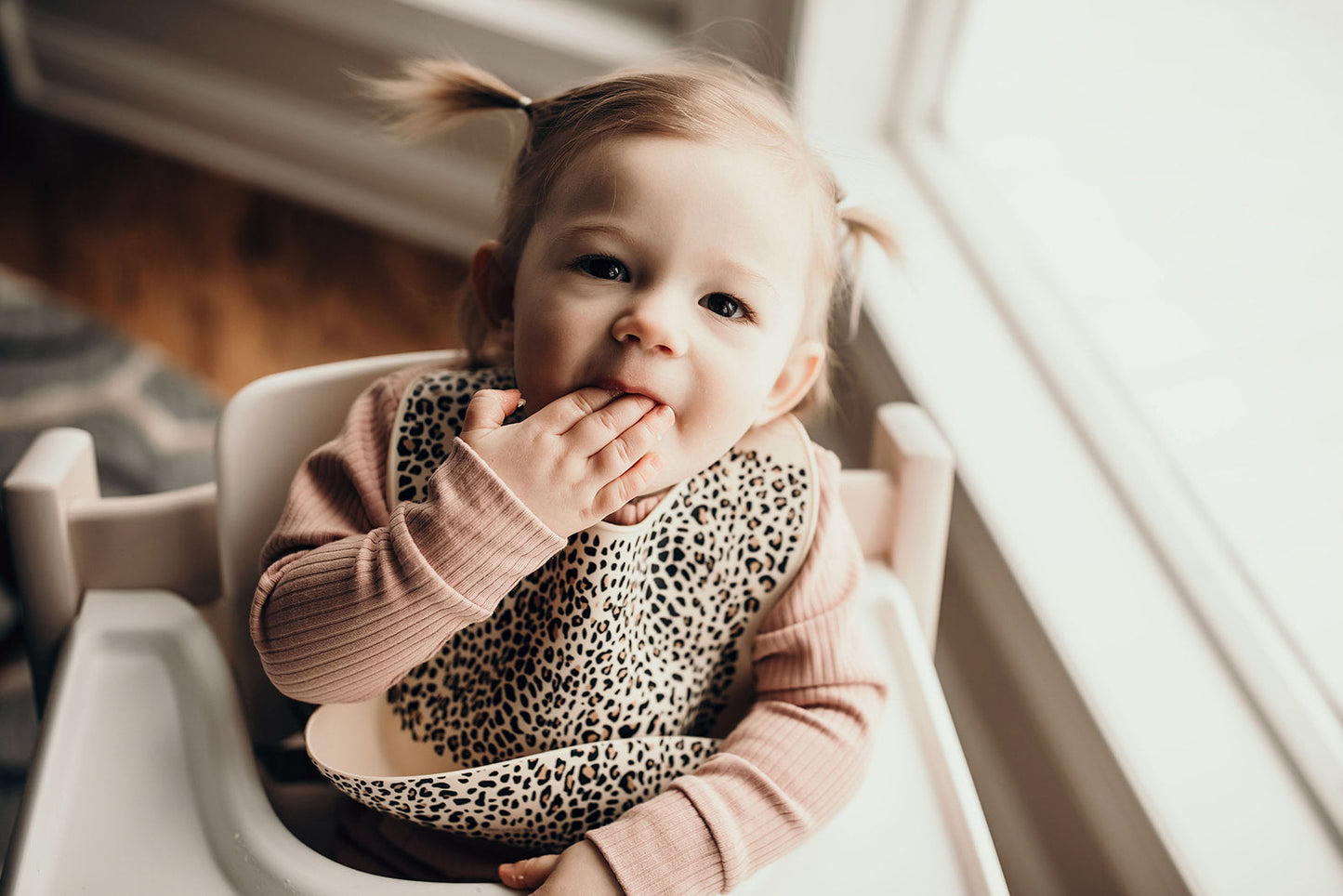 Three Little Tots Leopard Silicone Baby Bib