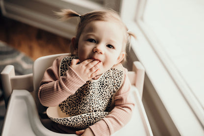 Three Little Tots Leopard Silicone Baby Bib