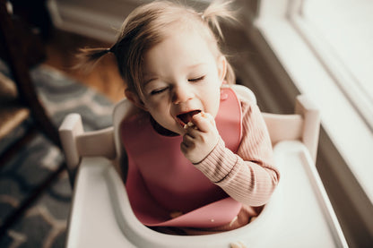Three Little Tots Rose Silicone Bib with Crumb Catcher