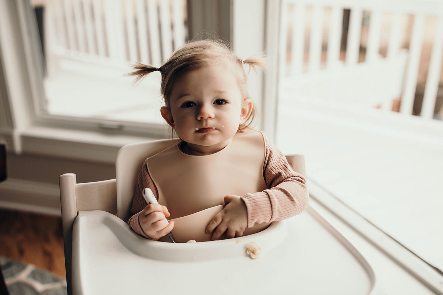 Three Little Tots Sugar Cookie Silicone Bib with Crumb Catcher