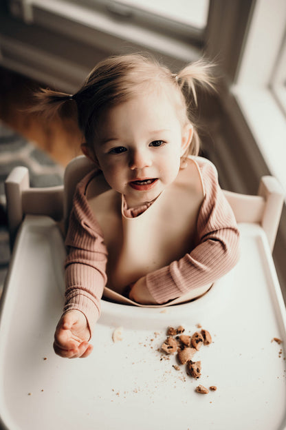 Three Little Tots Sugar Cookie Silicone Bib with Crumb Catcher