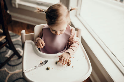 Three Little Tots Lilac Silicone Bib with Crumb Catcher