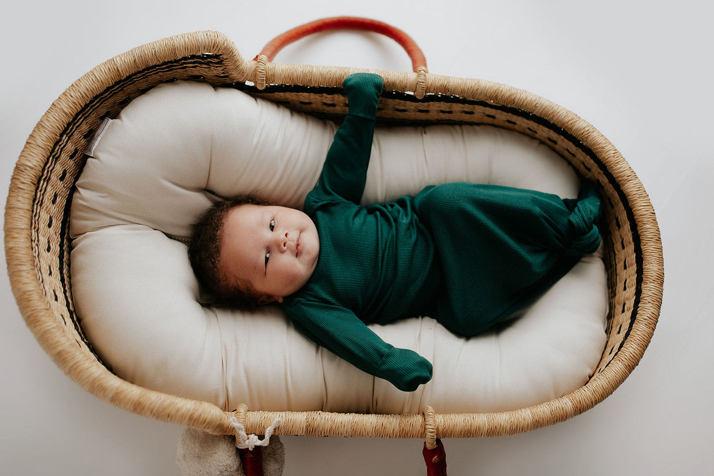 Three Little Tots Forest Green Knotted Newborn Baby Gown