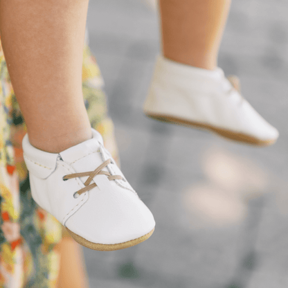 Freshly Picked Toasted Bright White Oxford Baby Shoe