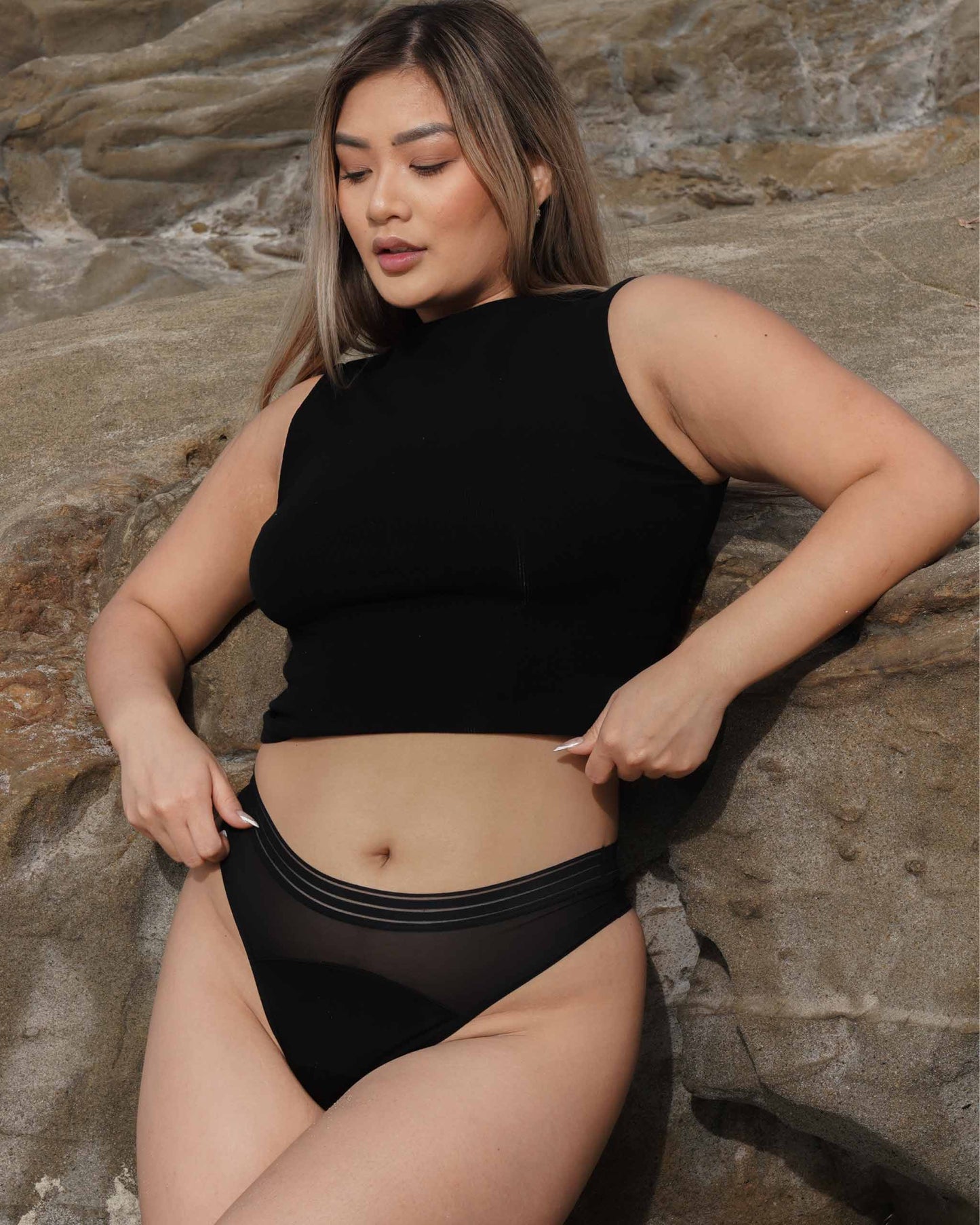 Saalt Leakproof Mesh Thong Period Underwear