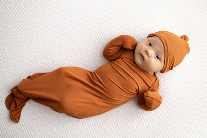 Three Little Tots Saddle Knotted Newborn Baby Gown