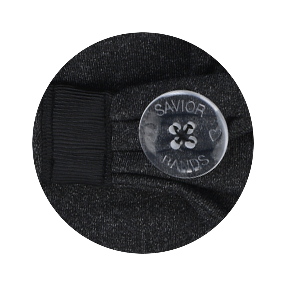 Three Little Tots Black Savior Mask Headbands with Buttons For Masks