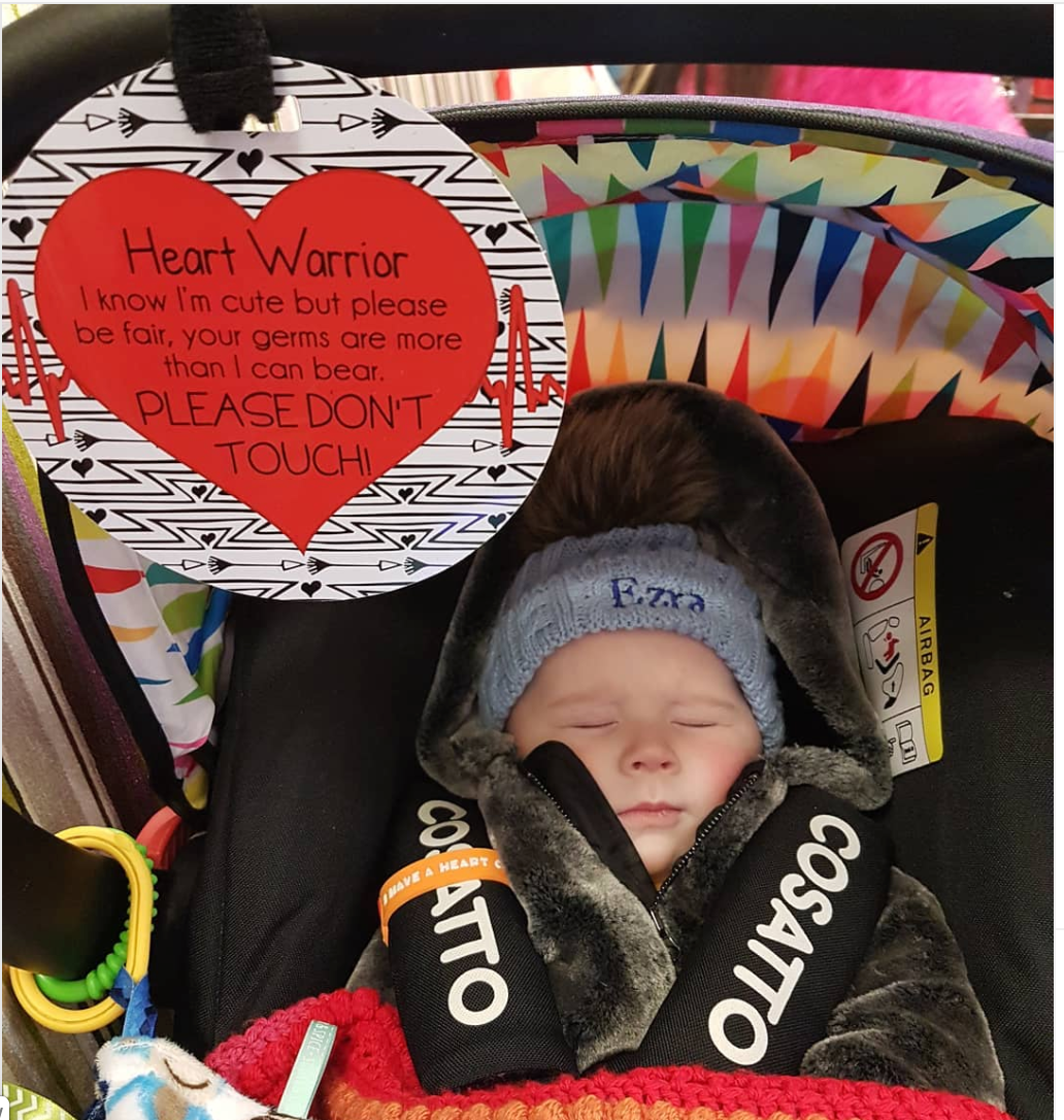 Three Little Tots Heart Warrior No Touching Baby Car Seat Tag