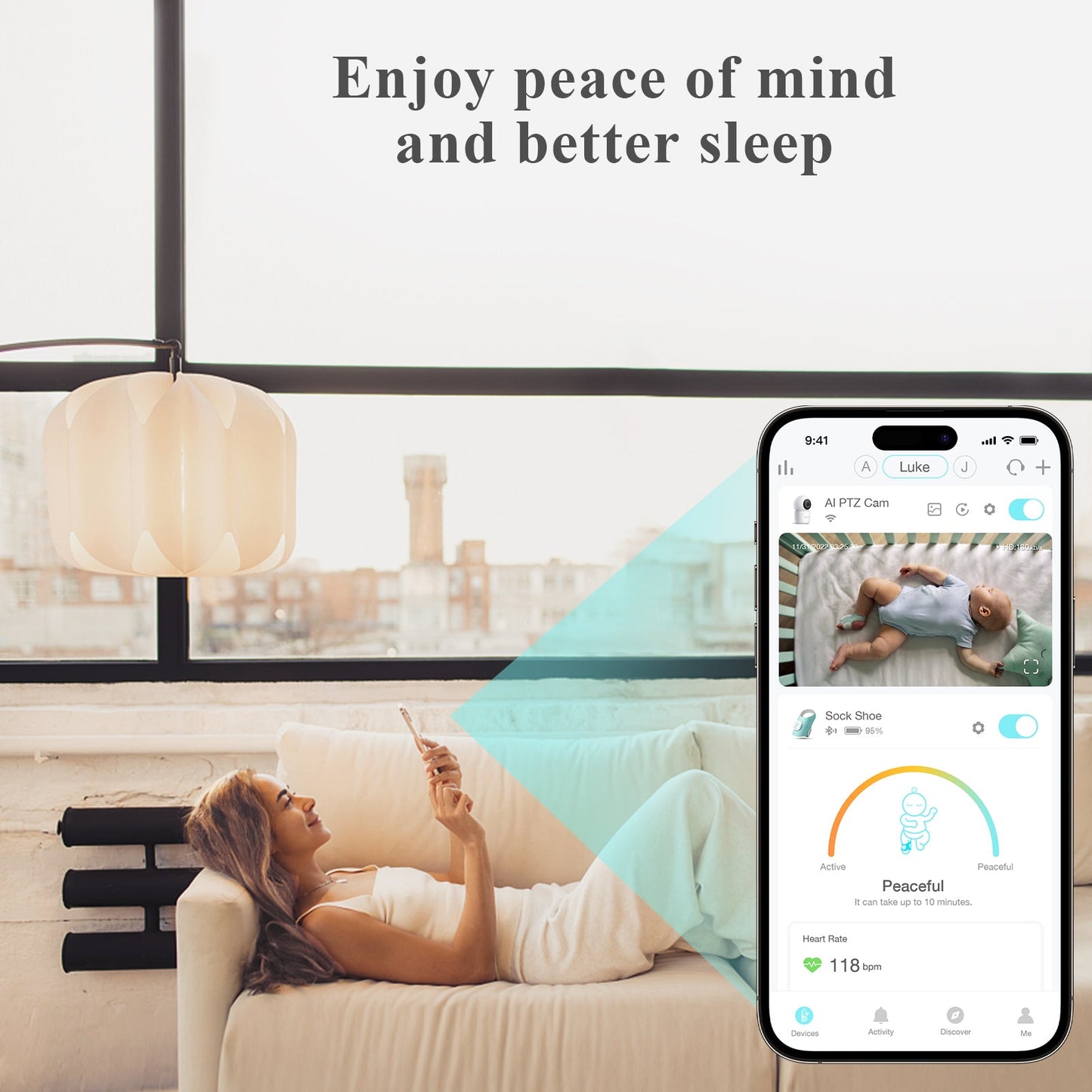 Sense-U Smart Sock Shoe Bundle with 2.5K PTZ Cam