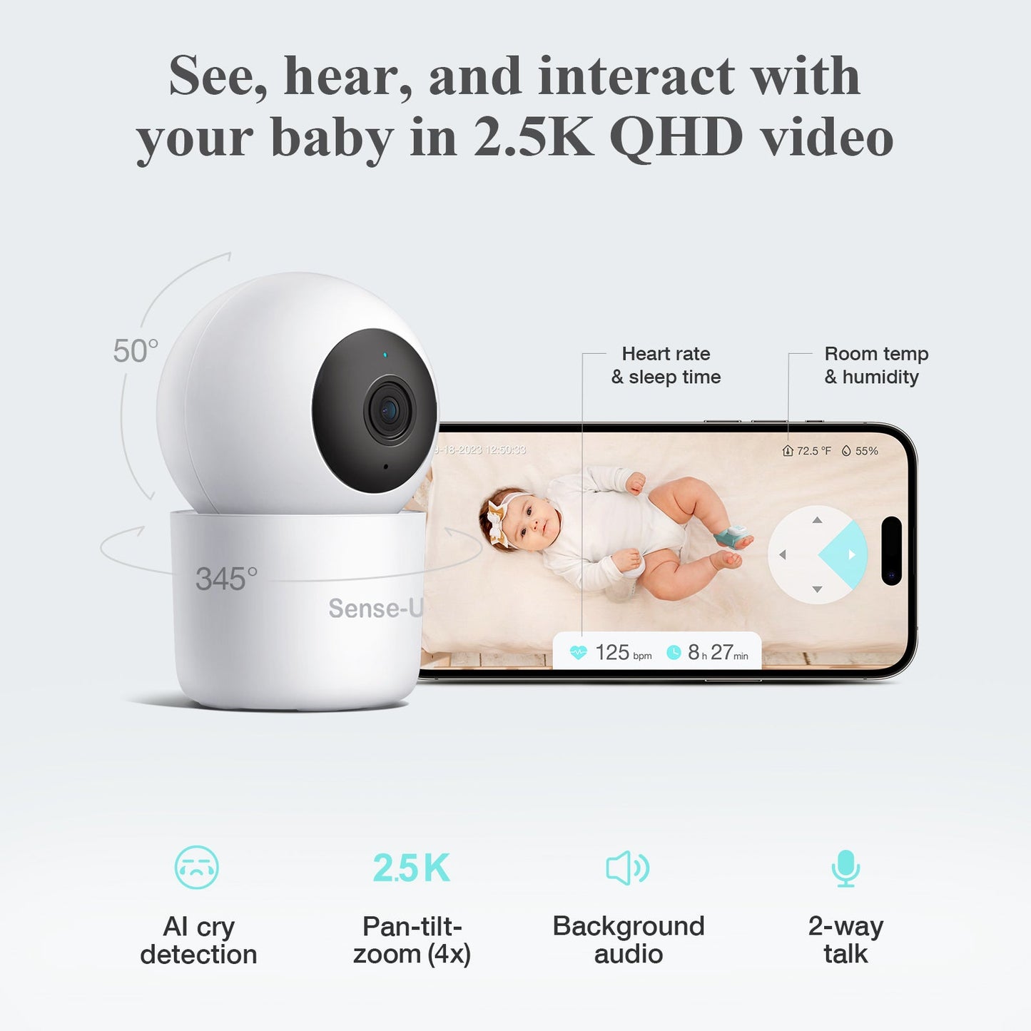 Sense-U Smart Sock Shoe Bundle with 2.5K PTZ Cam