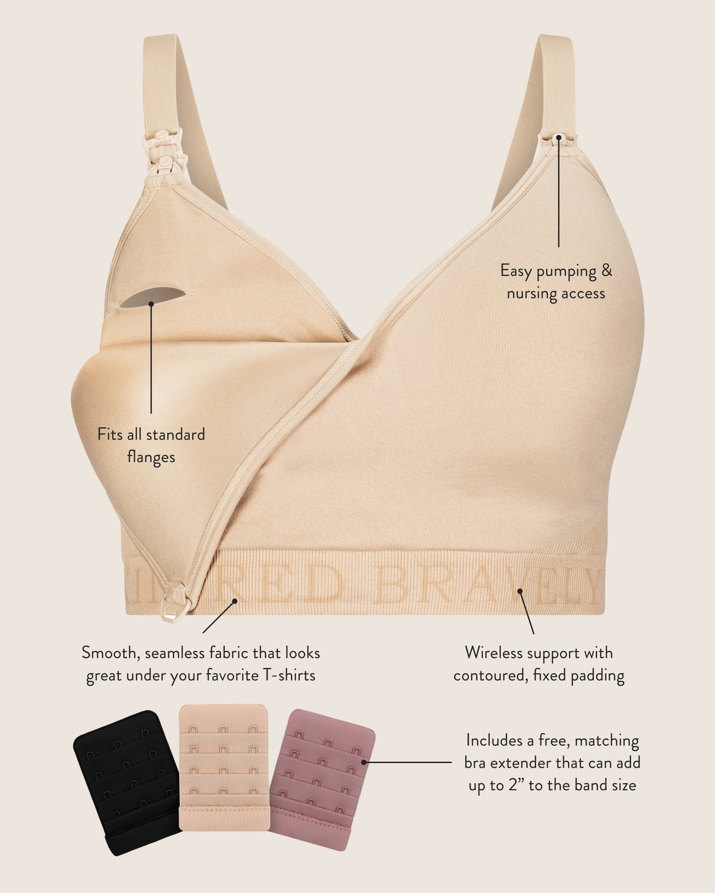 Kindred Bravely Signature Sublime Contour Hands-Free Pumping & Nursing Bra Twilight