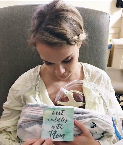 Three Little Tots Boy Preemie NICU Milestone Cards in Plastic