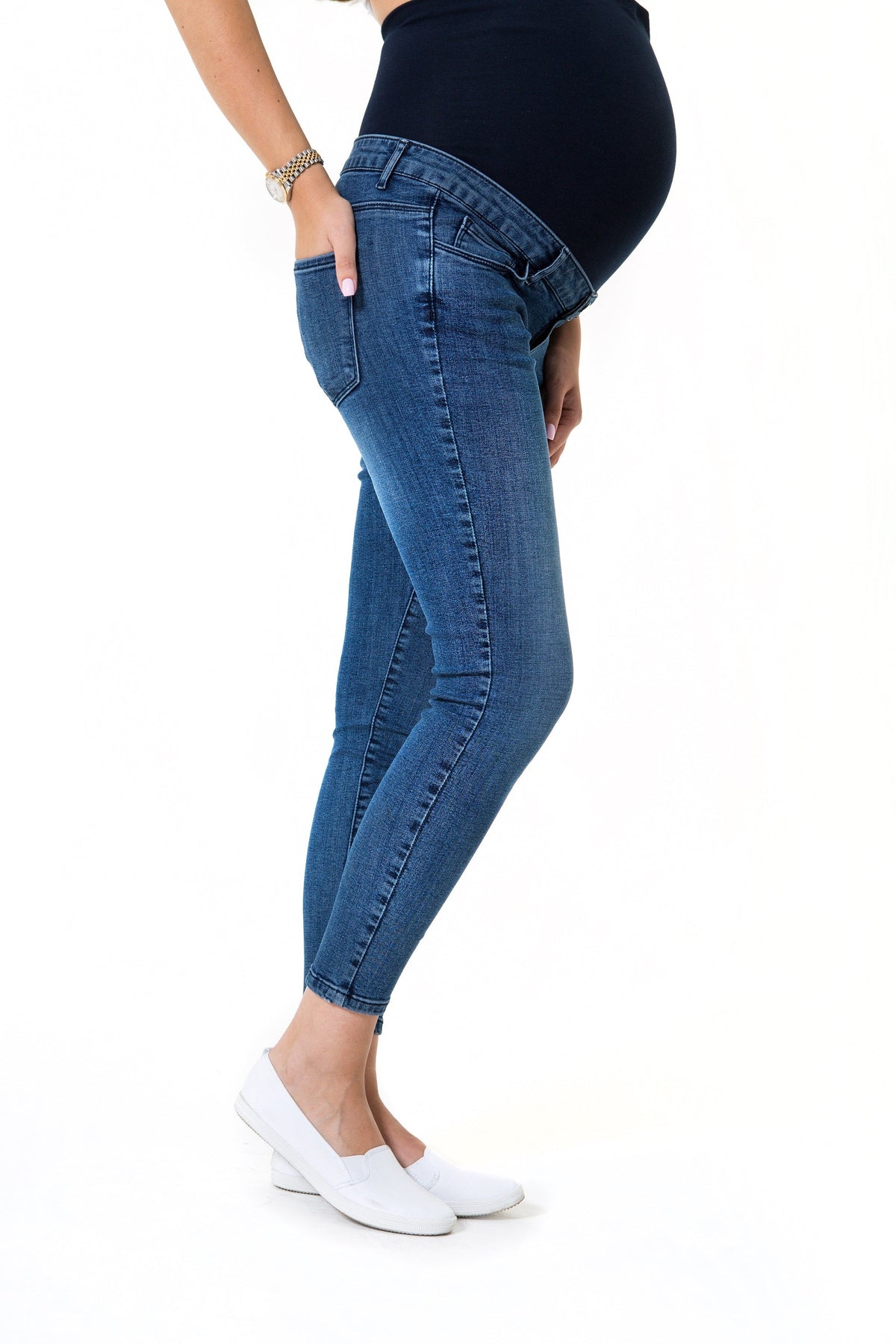 Accouchée Skinny Foldover Waistband Maternity Jeans
