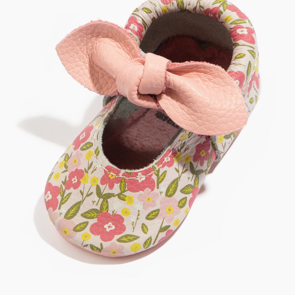 Freshly Picked Spring Bouquet Knotted Bow Baby Shoe